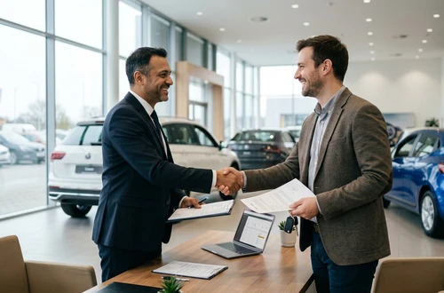 Customer getting answers about their car loan